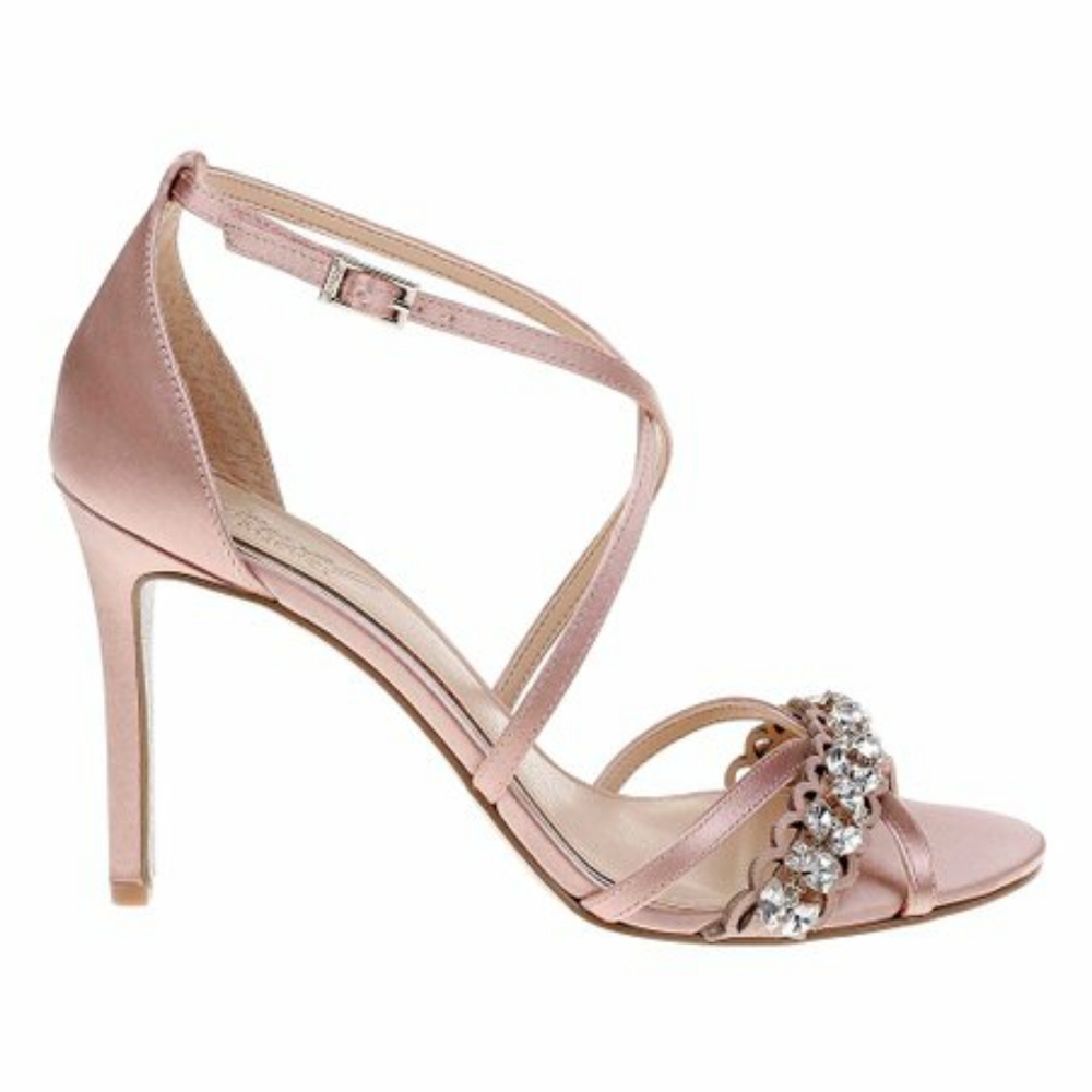 NEW Jewel by Badgley Mischka Women's Gisele Heeled Sandal 8.5 Blush